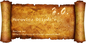 Horovicz Olivér névjegykártya