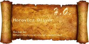 Horovicz Olivér névjegykártya