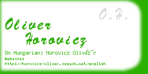 oliver horovicz business card